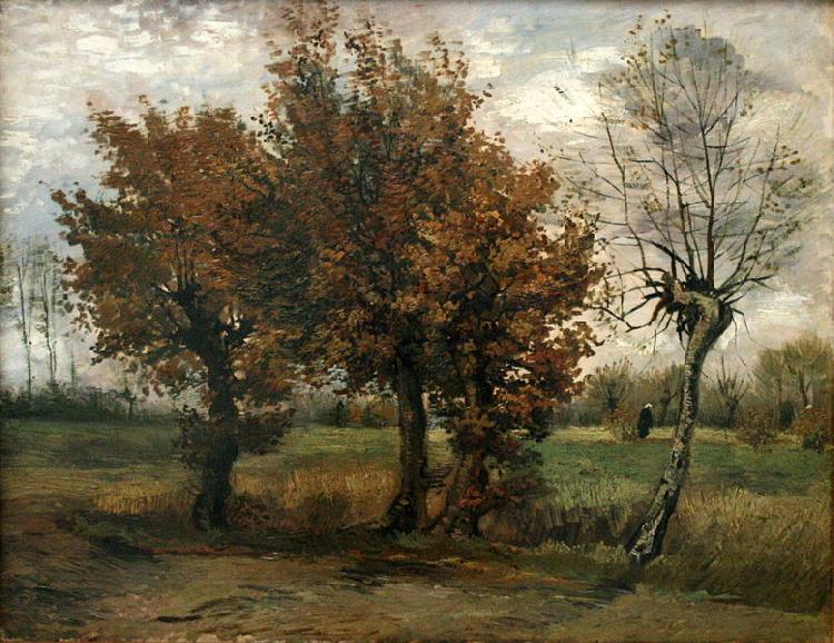 Vincent Van Gogh Autumn landscape with four trees Sweden oil painting art